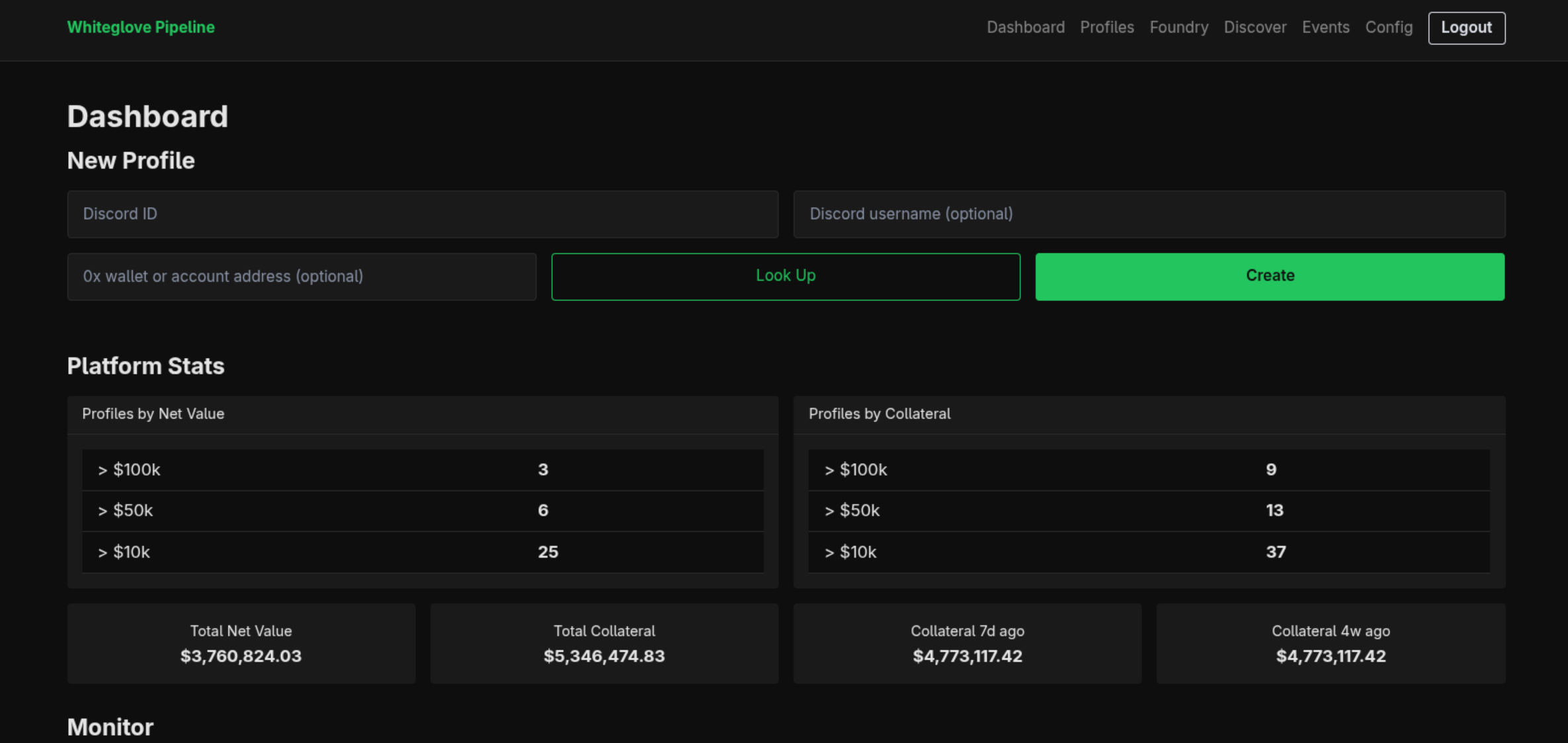 Portfolio and VIP tracker dashboard